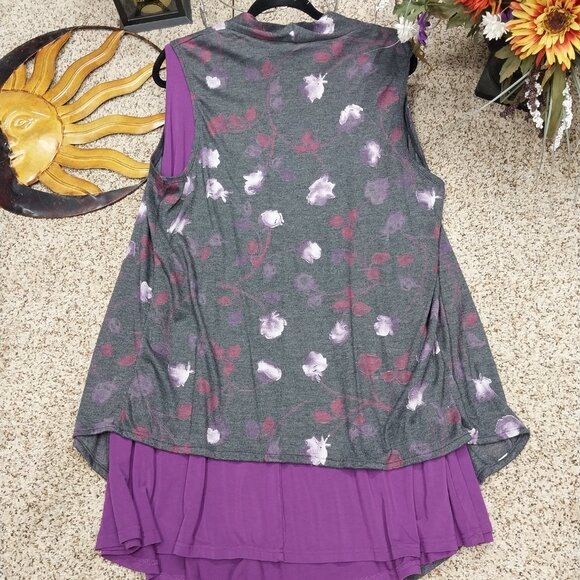 3129 Size XL Esenchel Purple Sleeveless Tunic and Vest. - Picture 5 of 6
